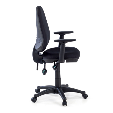 chaise de bureau noir avec des bras tissu accoudoirs reglables 1d 4