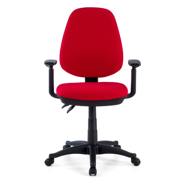 chaise de bureau rouge avec des bras tissu accoudoirs reglables 1d 10