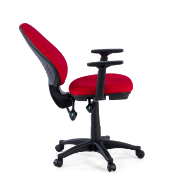 chaise de bureau rouge avec des bras tissu accoudoirs reglables 1d 5