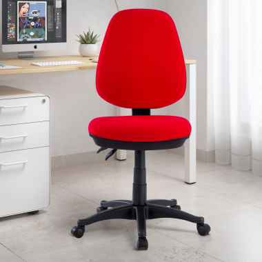 chaise de bureau rouge sans bras tissu sans accoudoirs 2