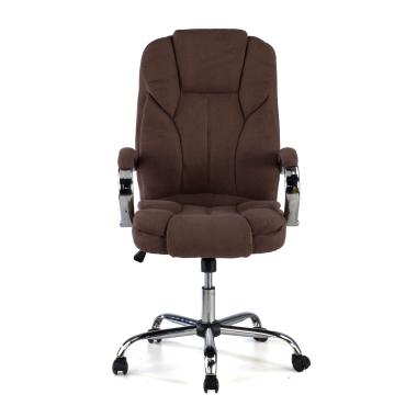 fauteuil de bureau marron tapisse tissu accoudoirs rembourres 3
