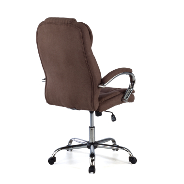 fauteuil de bureau marron tapisse tissu accoudoirs rembourres 5