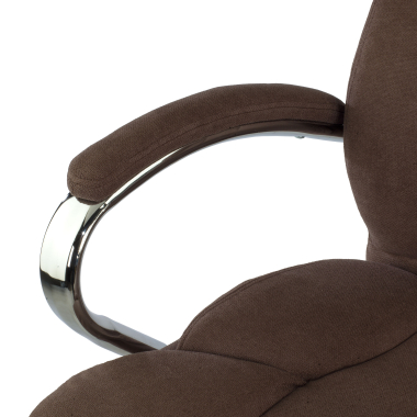 fauteuil de bureau marron tapisse tissu accoudoirs rembourres 8