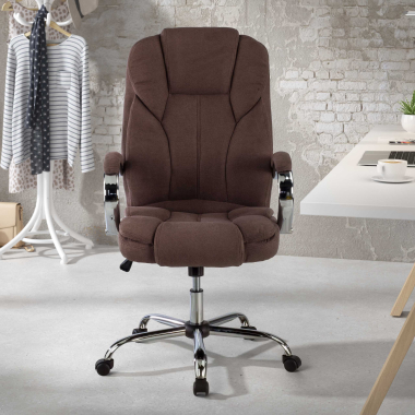 Fauteuil pour Ordinateur Lausana en tissu, rembourrage épais 