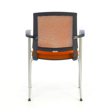 chaise visiteur orange adam maille accoudoirs fixes 3