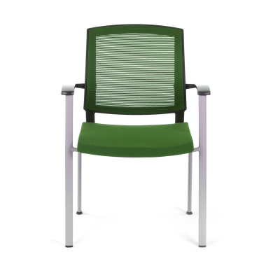 chaise visiteur vert adam maille accoudoirs fixes 2