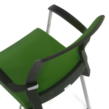 chaise visiteur vert adam maille accoudoirs fixes 4