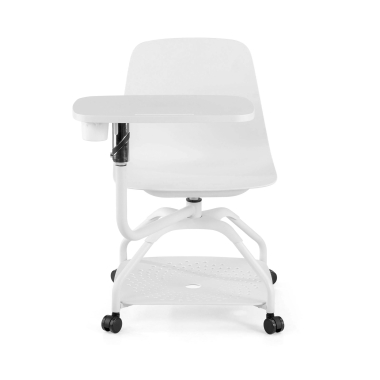 chaise avec tablette blanc step plastique accoudoirs mobiles 3
