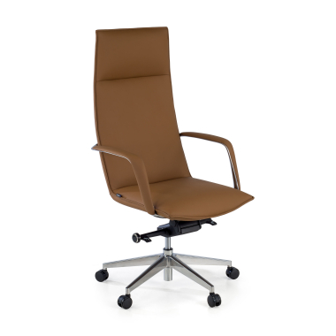 fauteuil de bureau beige hamilton simil cuir accoudoirs fixes 1
