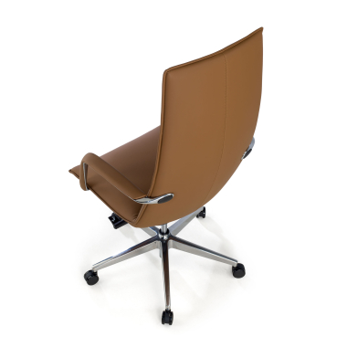 fauteuil de bureau beige hamilton simil cuir accoudoirs fixes 8