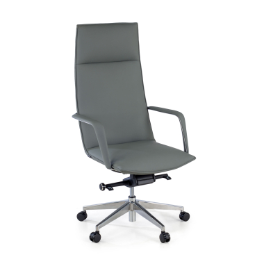 fauteuil de bureau gris hamilton simil cuir accoudoirs fixes 1