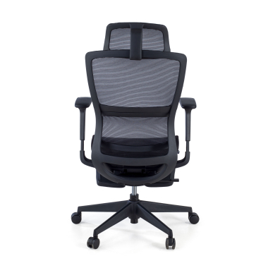 chaise ergonomique noir avec repose pieds maille accoudoirs reglables 3d double soutien lombaire appui tete repose pieds extensible 8