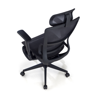 chaise ergonomique noir avec repose pieds maille accoudoirs reglables 3d double soutien lombaire appui tete repose pieds extensible 9