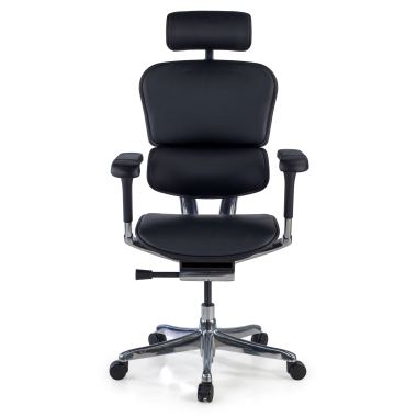 fauteuil de bureau noir structure noire similicuir cuir authentique accoudoirs reglables 5d appui tete 3