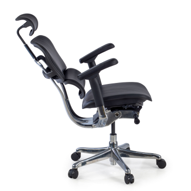 fauteuil de bureau noir structure noire similicuir cuir authentique accoudoirs reglables 5d appui tete 5