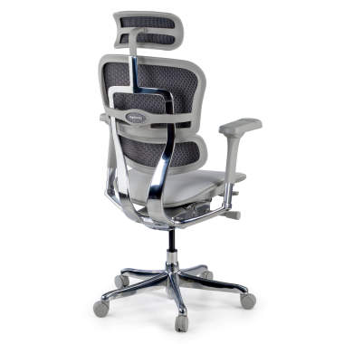 fauteuil de bureau blanc gris structure noire similicuir cuir authentique accoudoirs reglables 5d appui tete 6