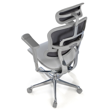 fauteuil de bureau blanc gris structure noire similicuir cuir authentique accoudoirs reglables 5d appui tete 8