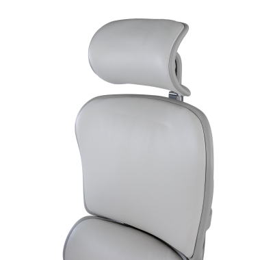 fauteuil de bureau blanc gris structure noire similicuir cuir authentique accoudoirs reglables 5d appui tete 10