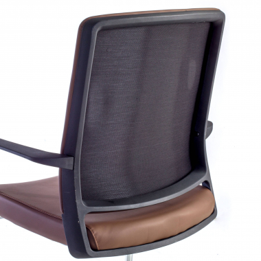 Chaise Visiteur Bali, en cuir, ergonomique 210680 - (Outlet)