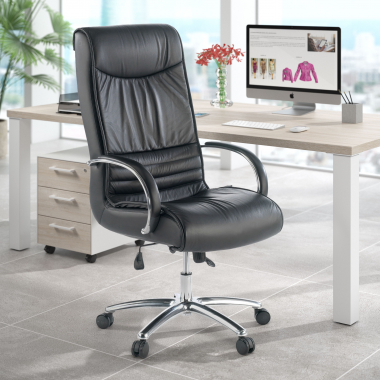 Fauteuil de bureau Texas, assise large, éco-cuir naturel 210717 - (Outlet)