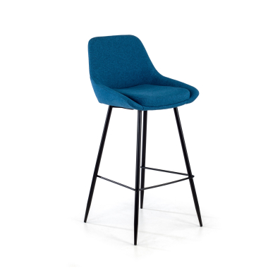 tabouret de bureau bleu giselle tissu accoudoirs rembourres 1