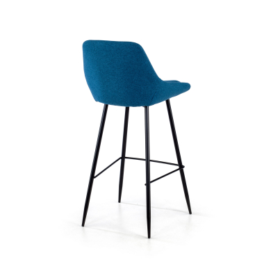 tabouret de bureau bleu giselle tissu accoudoirs rembourres 6