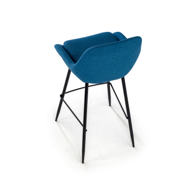 tabouret de bureau bleu giselle tissu accoudoirs rembourres 9