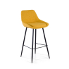Tabouret Tapissé Giselle, Ergonomique et Structure Noire 210938 - (Outlet)
