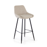Tabouret Tapissé Giselle, Ergonomique et Structure Noire 210938 - (Outlet)