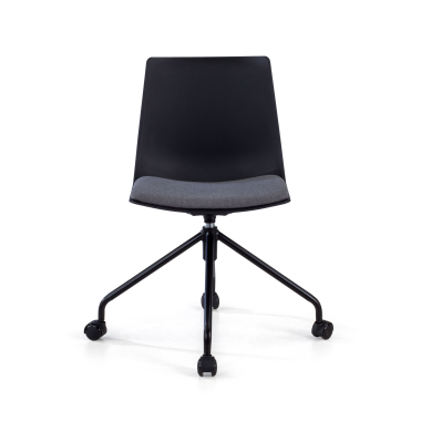 chaise pivotante anthracite melody plastique sans accoudoirs 3