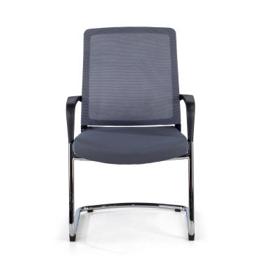 chaise de conference gris rouge respirant maille accoudoirs fixes 3