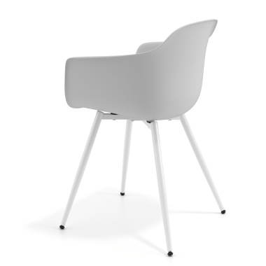 chaise de conference blanc gris 4 pattes plastique accoudoirs fixes 5