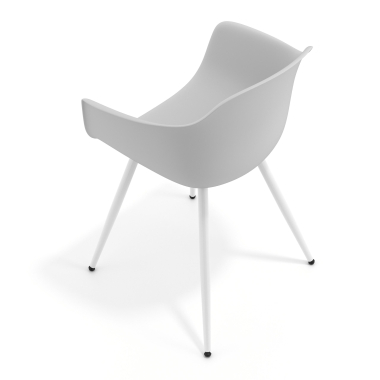 chaise de conference blanc gris 4 pattes plastique accoudoirs fixes 7