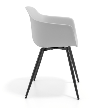 chaise de conference noir gris 4 pattes plastique accoudoirs fixes 3