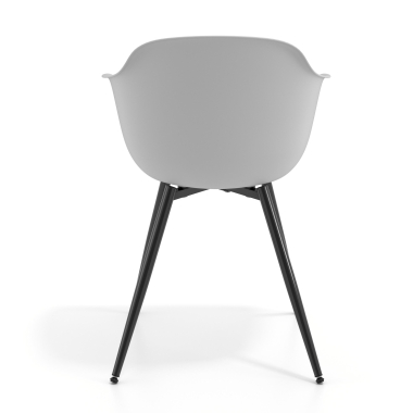 chaise de conference noir gris 4 pattes plastique accoudoirs fixes 4