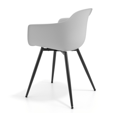 chaise de conference noir gris 4 pattes plastique accoudoirs fixes 5