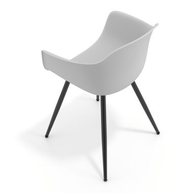 chaise de conference noir gris 4 pattes plastique accoudoirs fixes 7