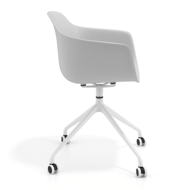 chaise de reunion gris avec roulettes plastique accoudoirs fixes 3