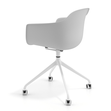 chaise de reunion gris avec roulettes plastique accoudoirs fixes 5