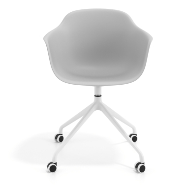 chaise de reunion gris avec roulettes plastique accoudoirs fixes 6