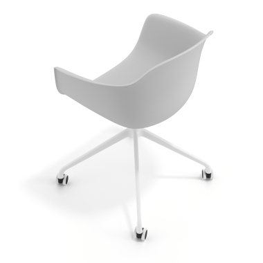chaise de reunion gris avec roulettes plastique accoudoirs fixes 7