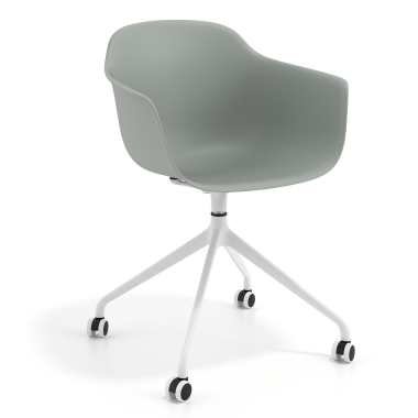 chaise de reunion blanc anthracite avec roulettes plastique accoudoirs fixes 1