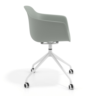 chaise de reunion blanc anthracite avec roulettes plastique accoudoirs fixes 3