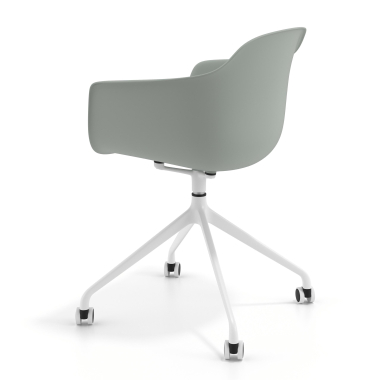 chaise de reunion blanc anthracite avec roulettes plastique accoudoirs fixes 5