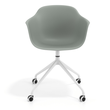 chaise de reunion blanc anthracite avec roulettes plastique accoudoirs fixes 6