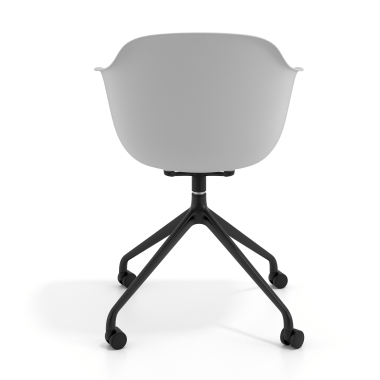 chaise de reunion gris avec roulettes plastique accoudoirs fixes 4