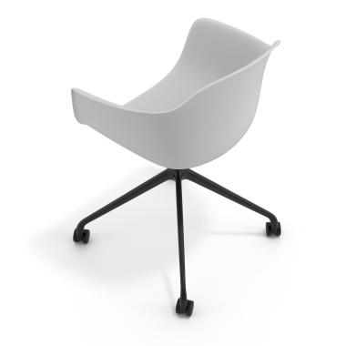 chaise de reunion gris avec roulettes plastique accoudoirs fixes 7