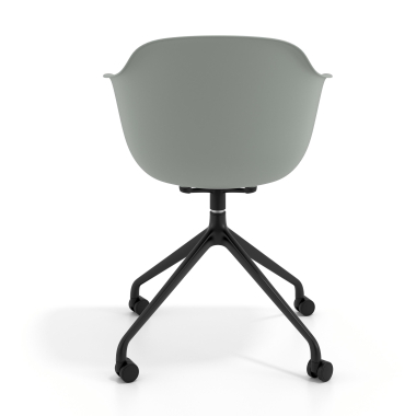 chaise de reunion noir anthracite avec roulettes plastique accoudoirs fixes 4