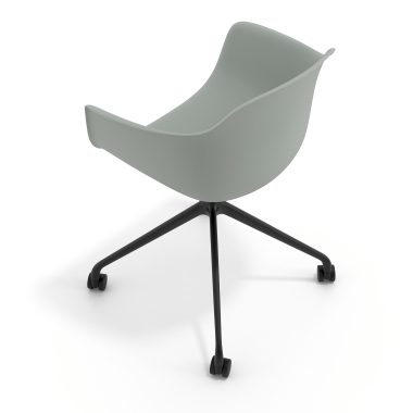 chaise de reunion noir anthracite avec roulettes plastique accoudoirs fixes 7