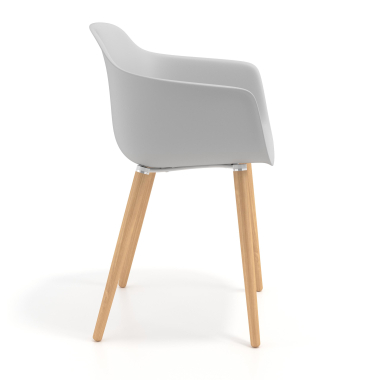 chaise scandinave gris pivotante en bois plastique accoudoirs fixes 3